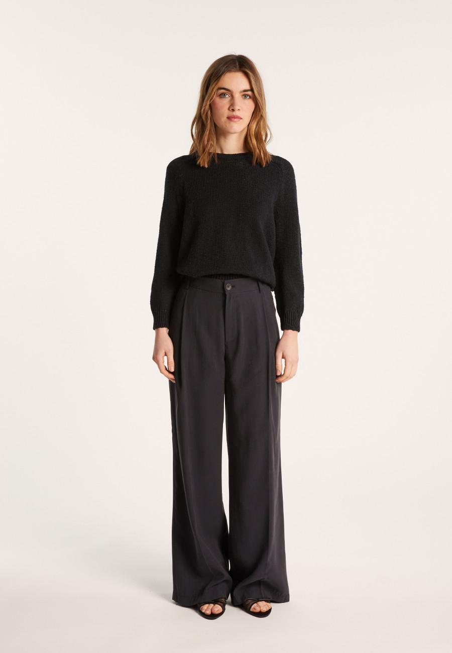 Pull col rond coton et lin - Nicky