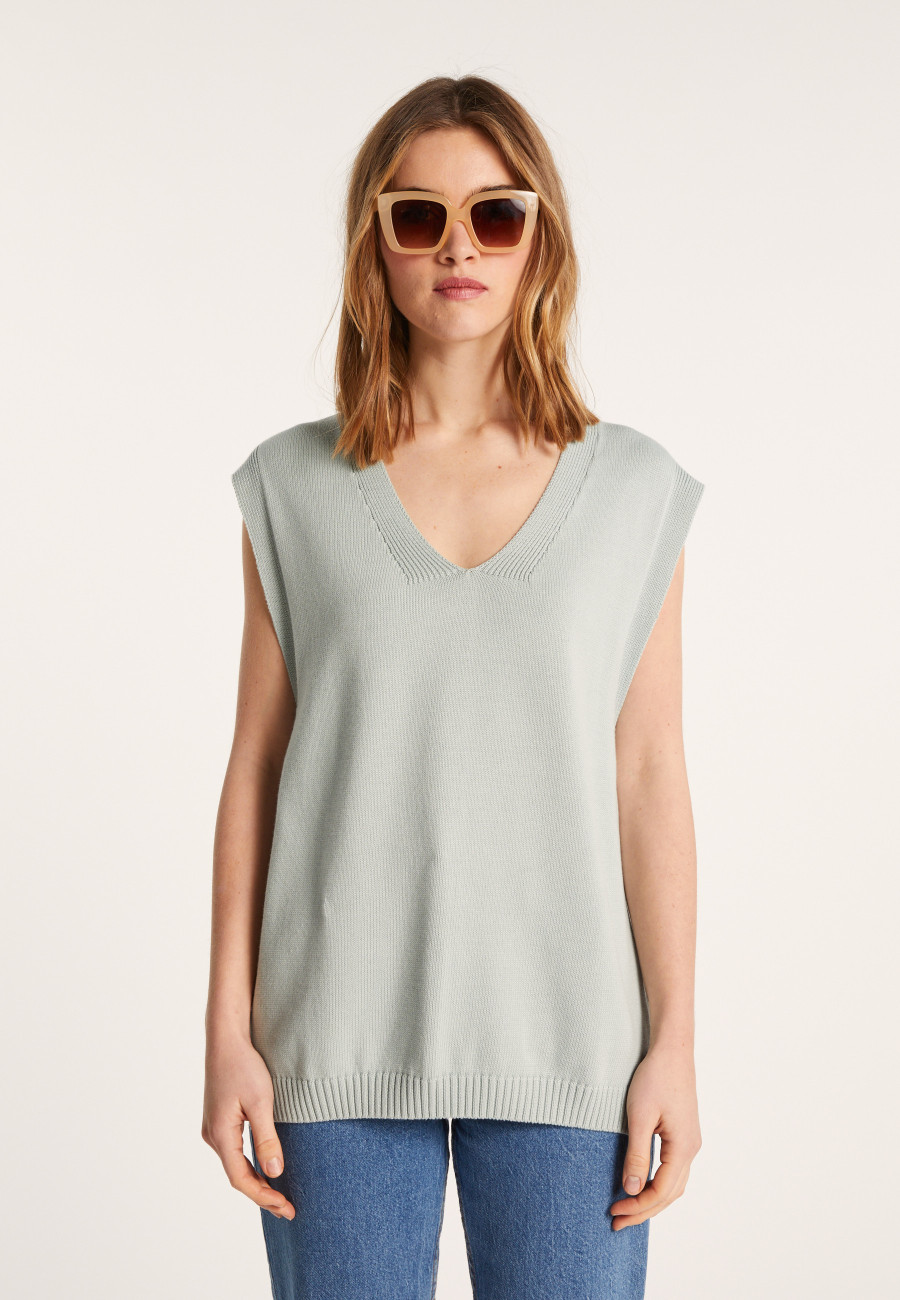 Sleeveless Organic Cotton Sweater - Isodor