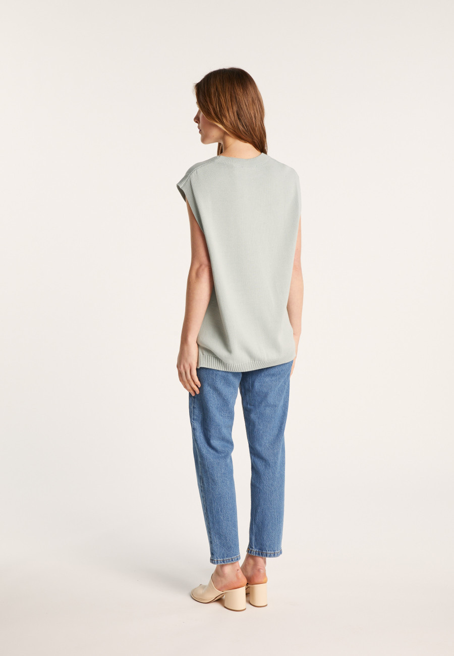 Sleeveless Organic Cotton Sweater - Isodor