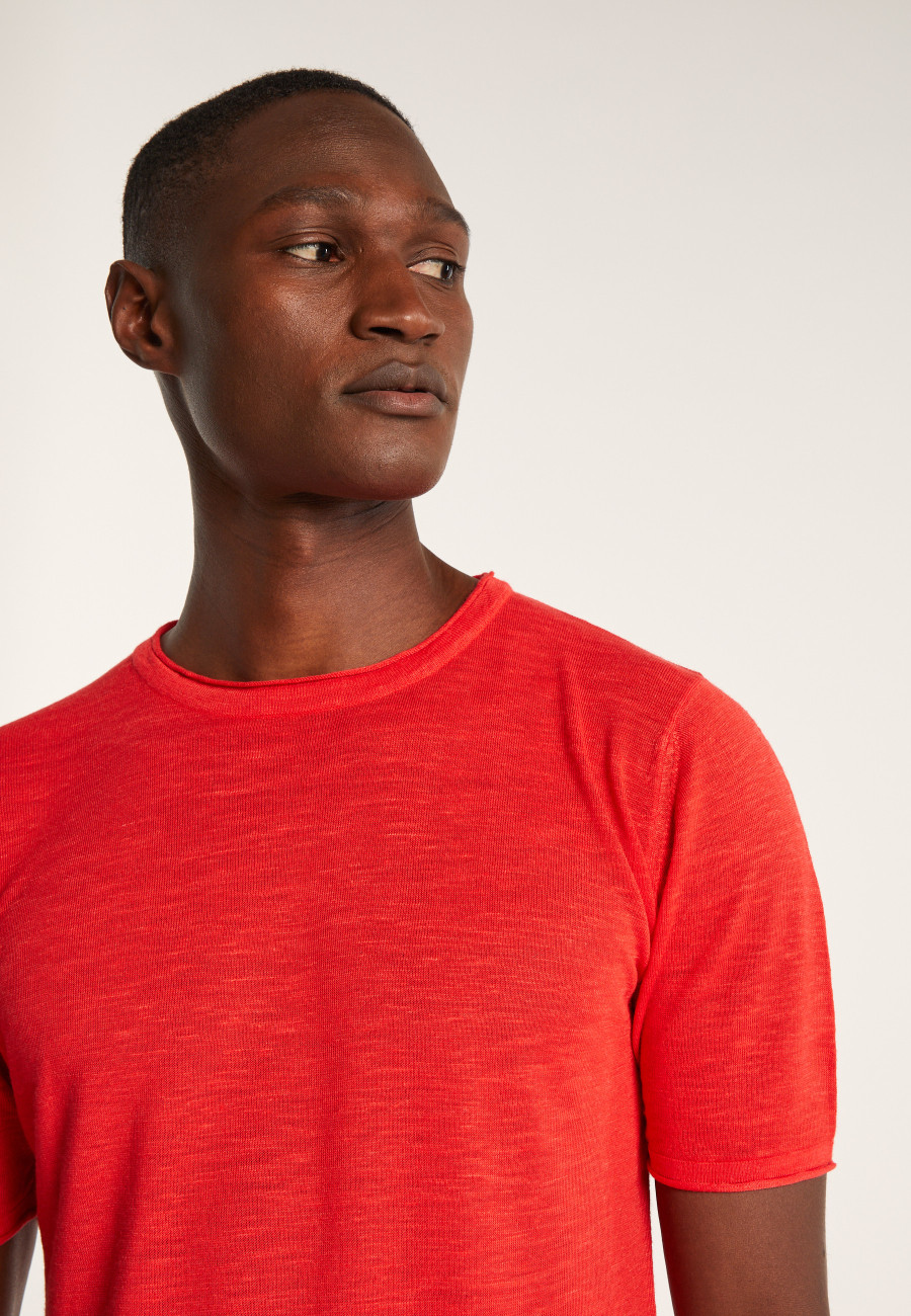 T-shirt col rond en lin flammé - Renaud