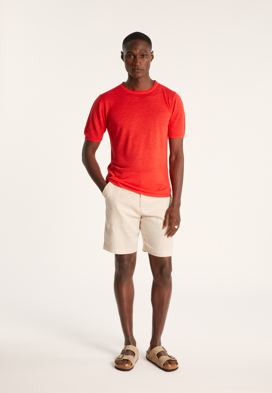 T-shirt col rond en lin flammé - Renaud