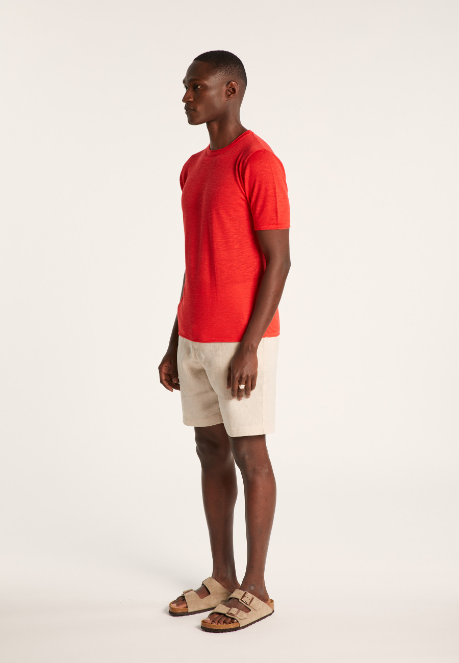 T-shirt col rond en lin flammé - Renaud