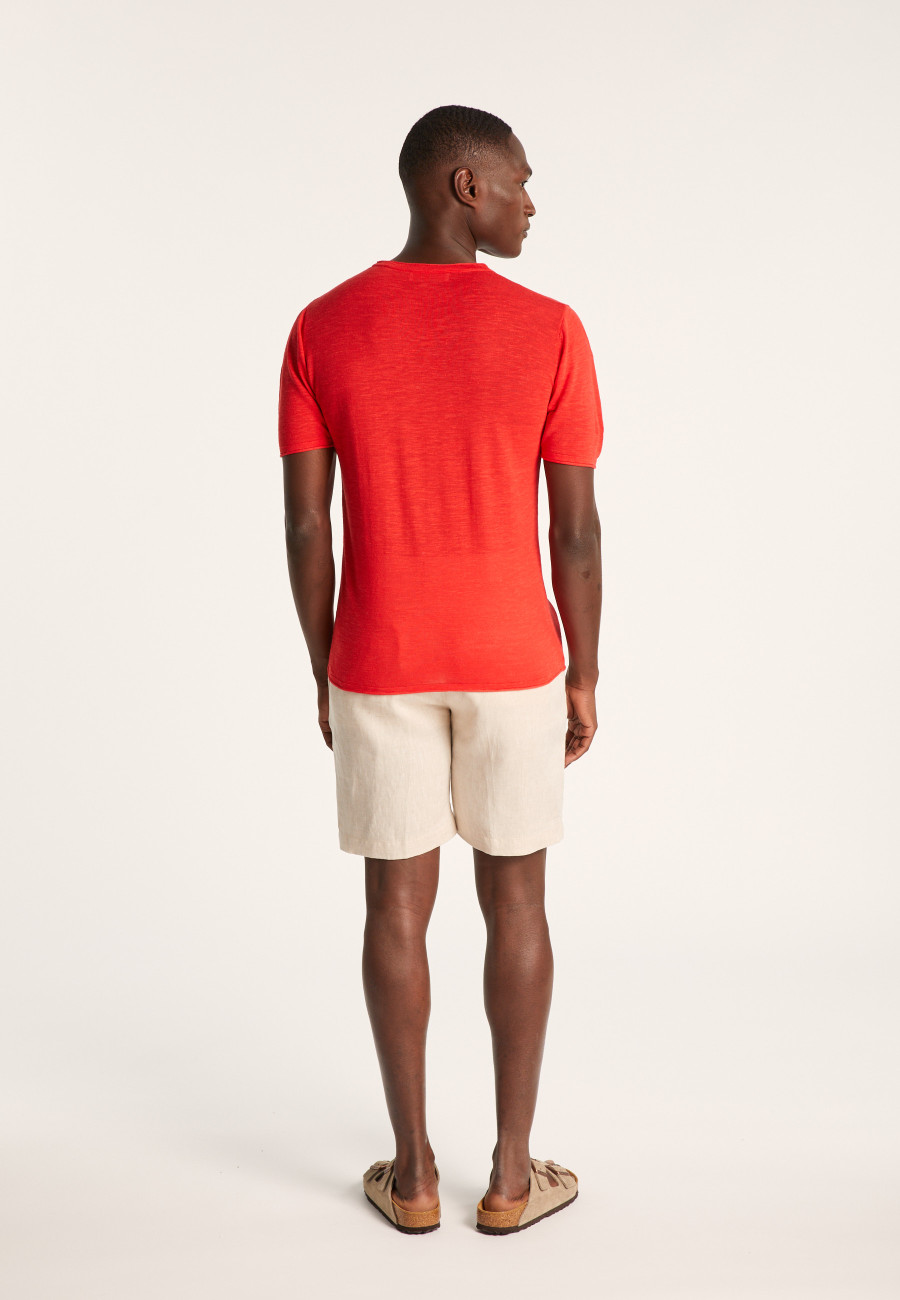 T-shirt col rond en lin flammé - Renaud