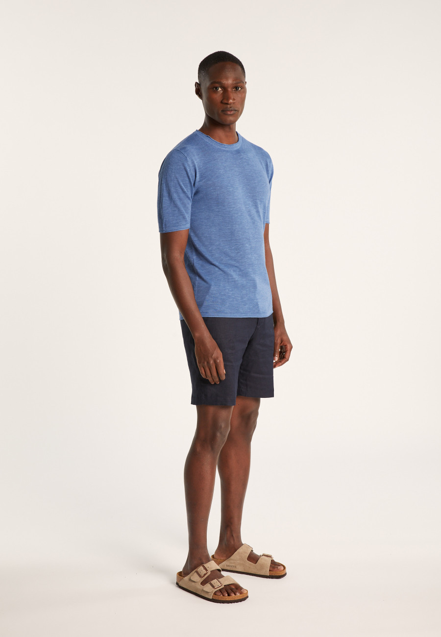 T-shirt col rond en lin flammé - Renaud