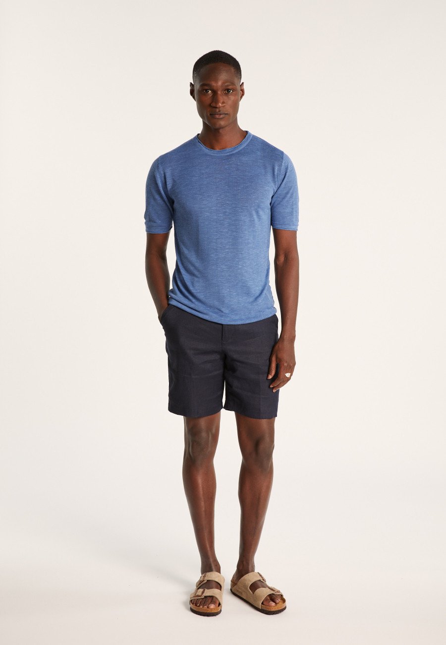 T-shirt col rond en lin flammé - Renaud