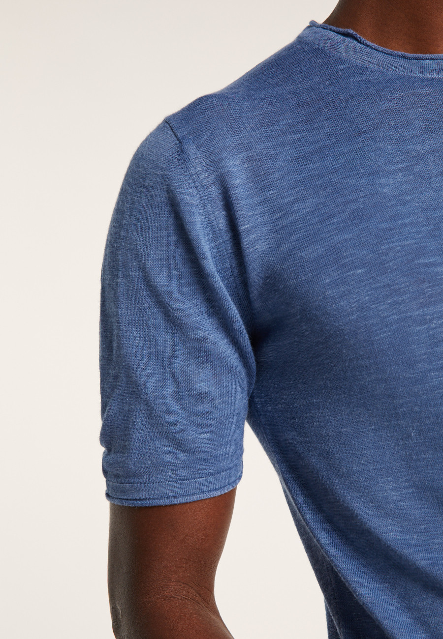 T-shirt col rond en lin flammé - Renaud