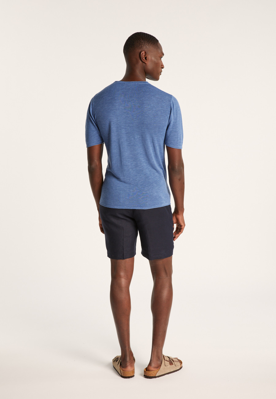 T-shirt col rond en lin flammé - Renaud