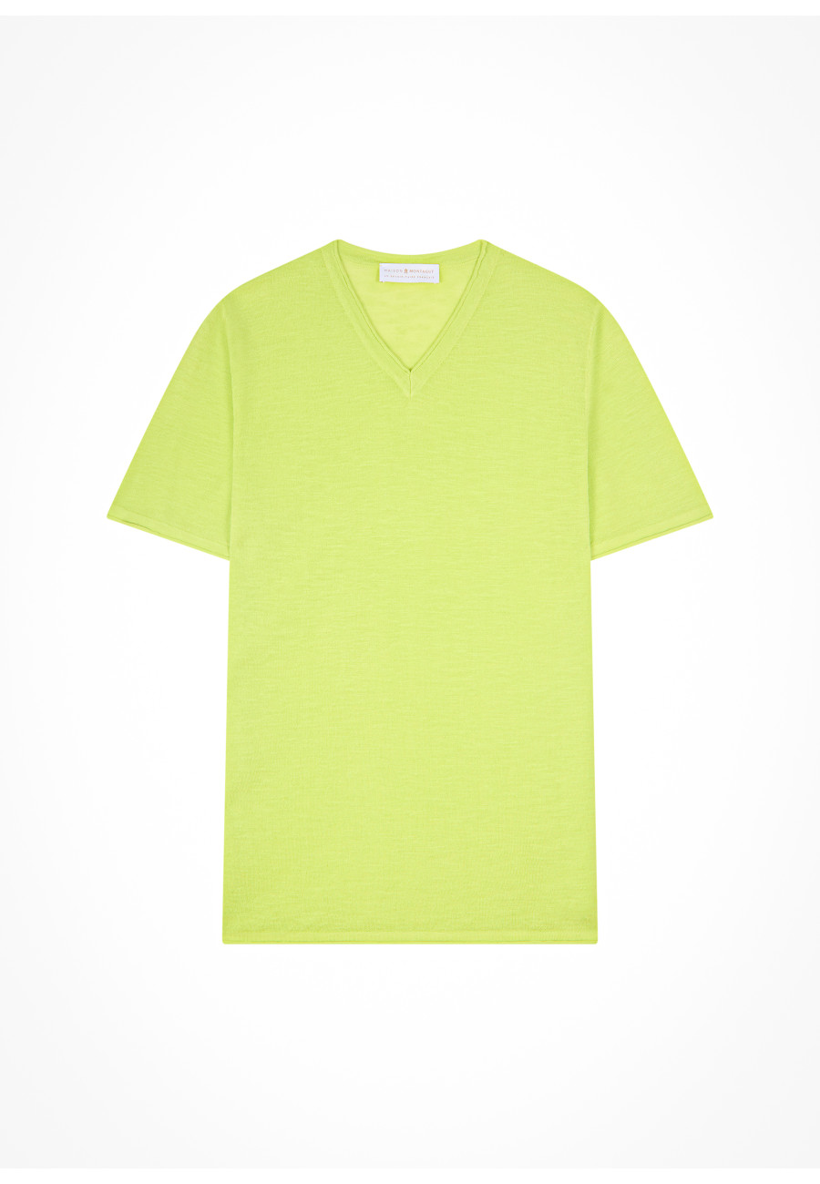 T-shirt col V en lin flammé - Reuben