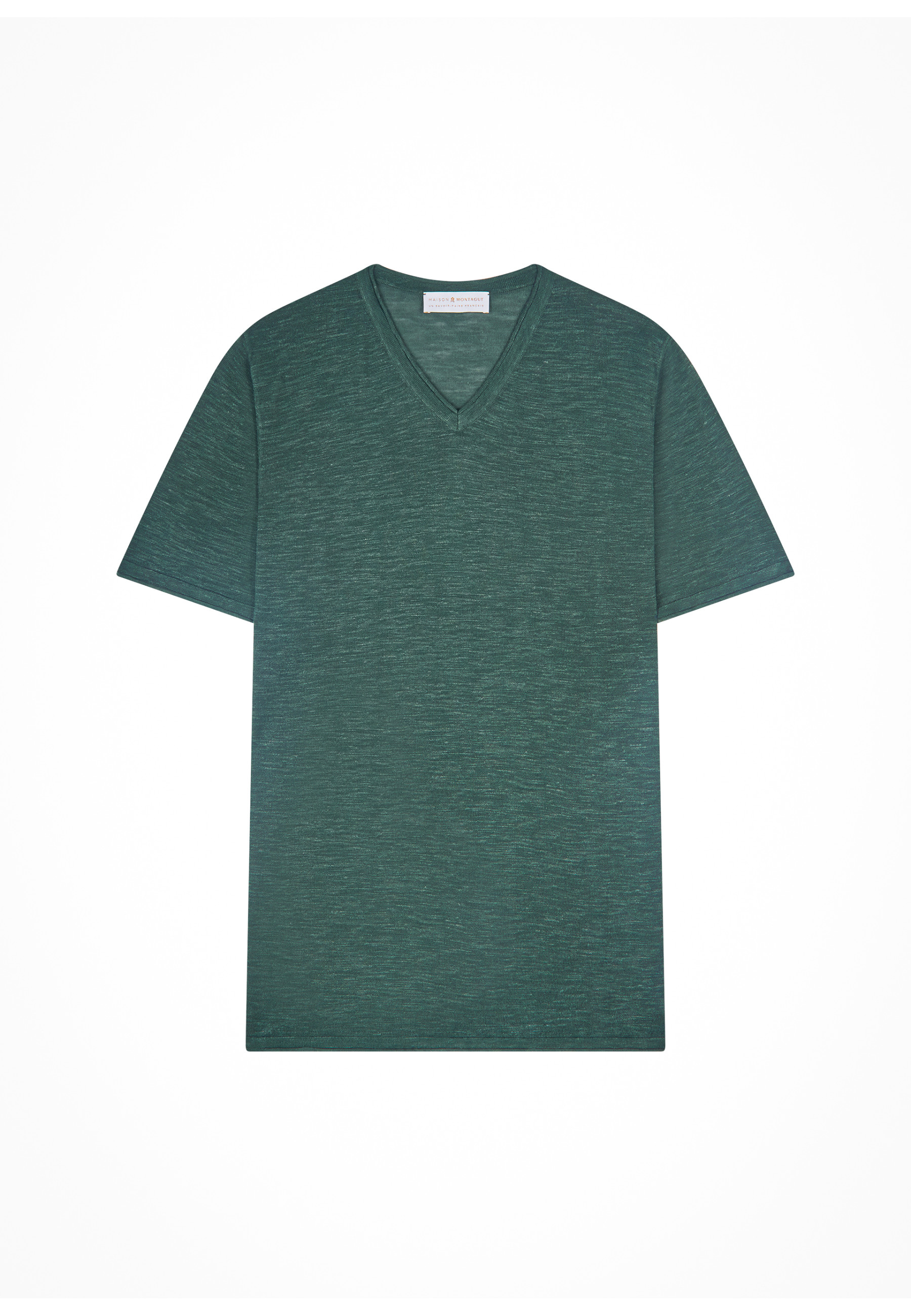T-shirt col V en lin flammé - Reuben