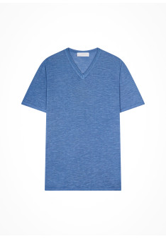 T-shirt col V en lin flammé - Reuben