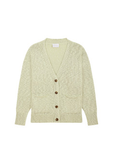 Gilet col V en coton et lin - Nais