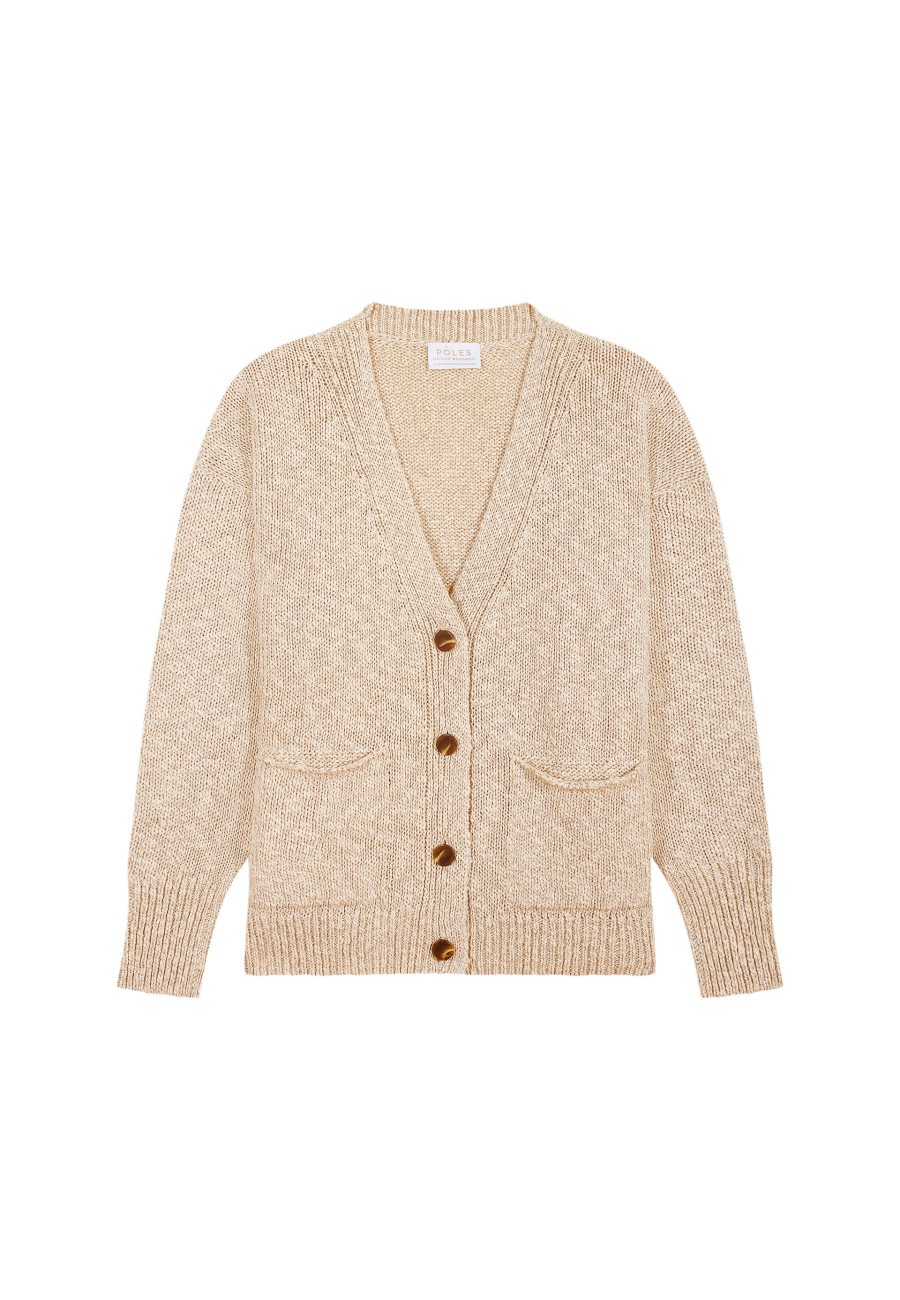 Cotton and linen V-neck cardigan - Nais