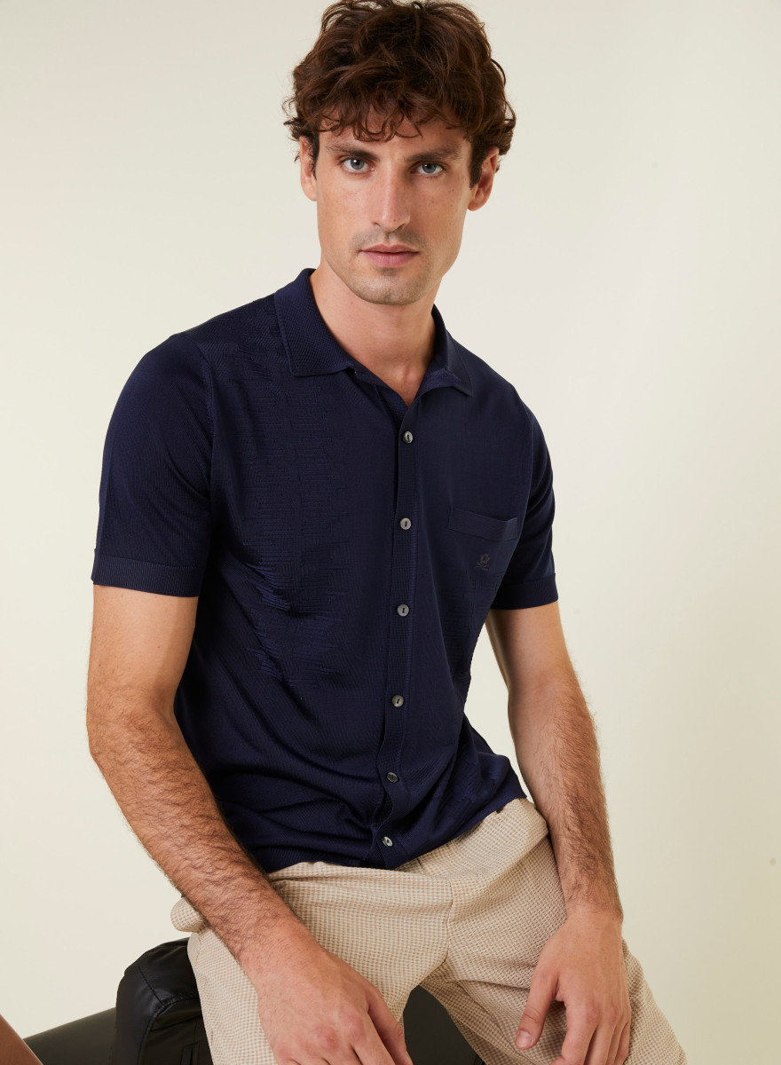 Chemise à motifs manches courtes en Fil Lumière - Gustav