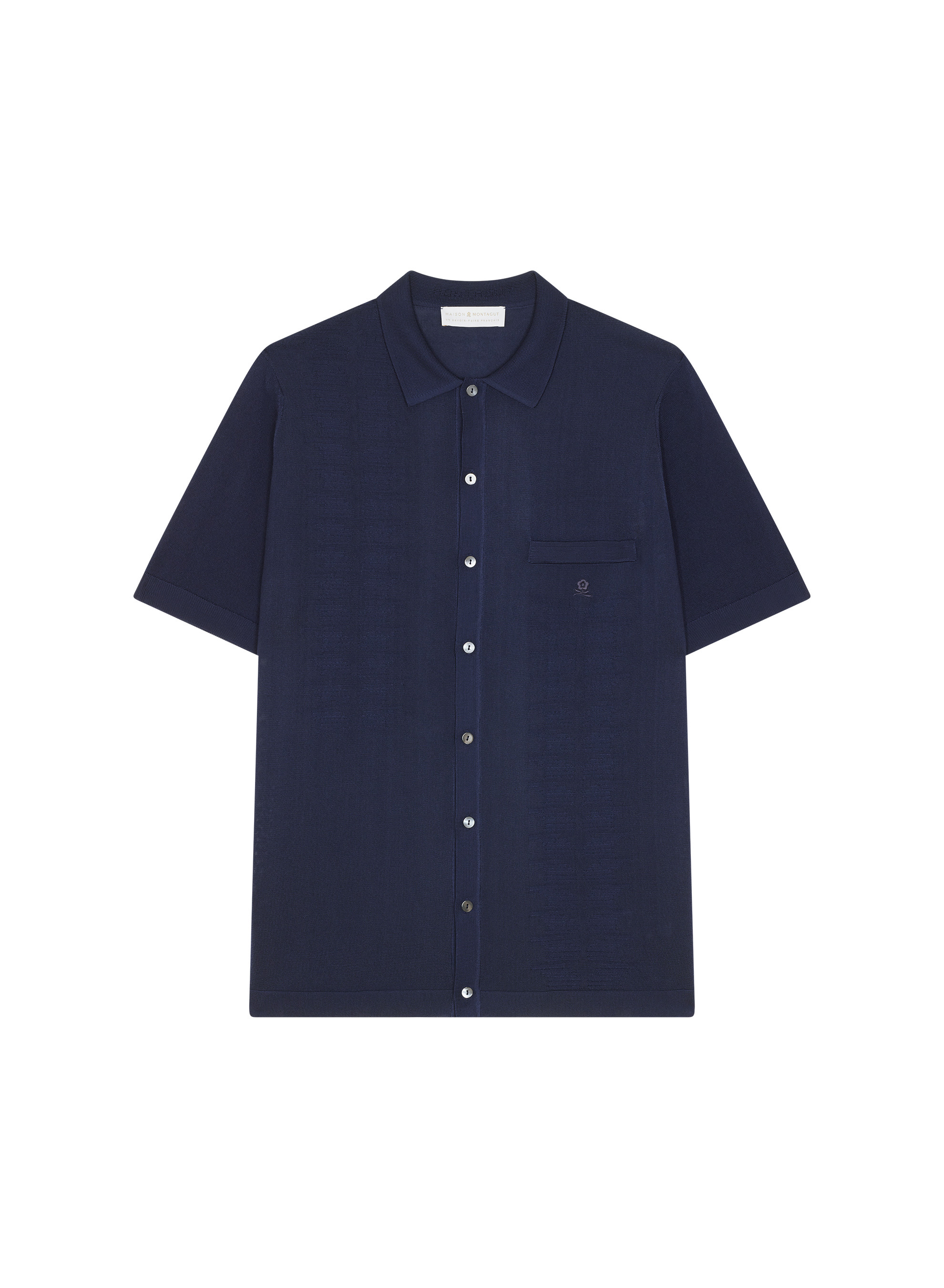Short Sleeve Patterned Shirt in Fil Lumiere - Gustav