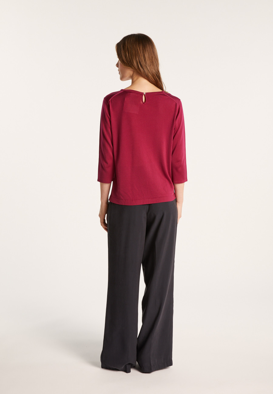 T-shirt manches coudes en Fil Lumière à motifs - Erica