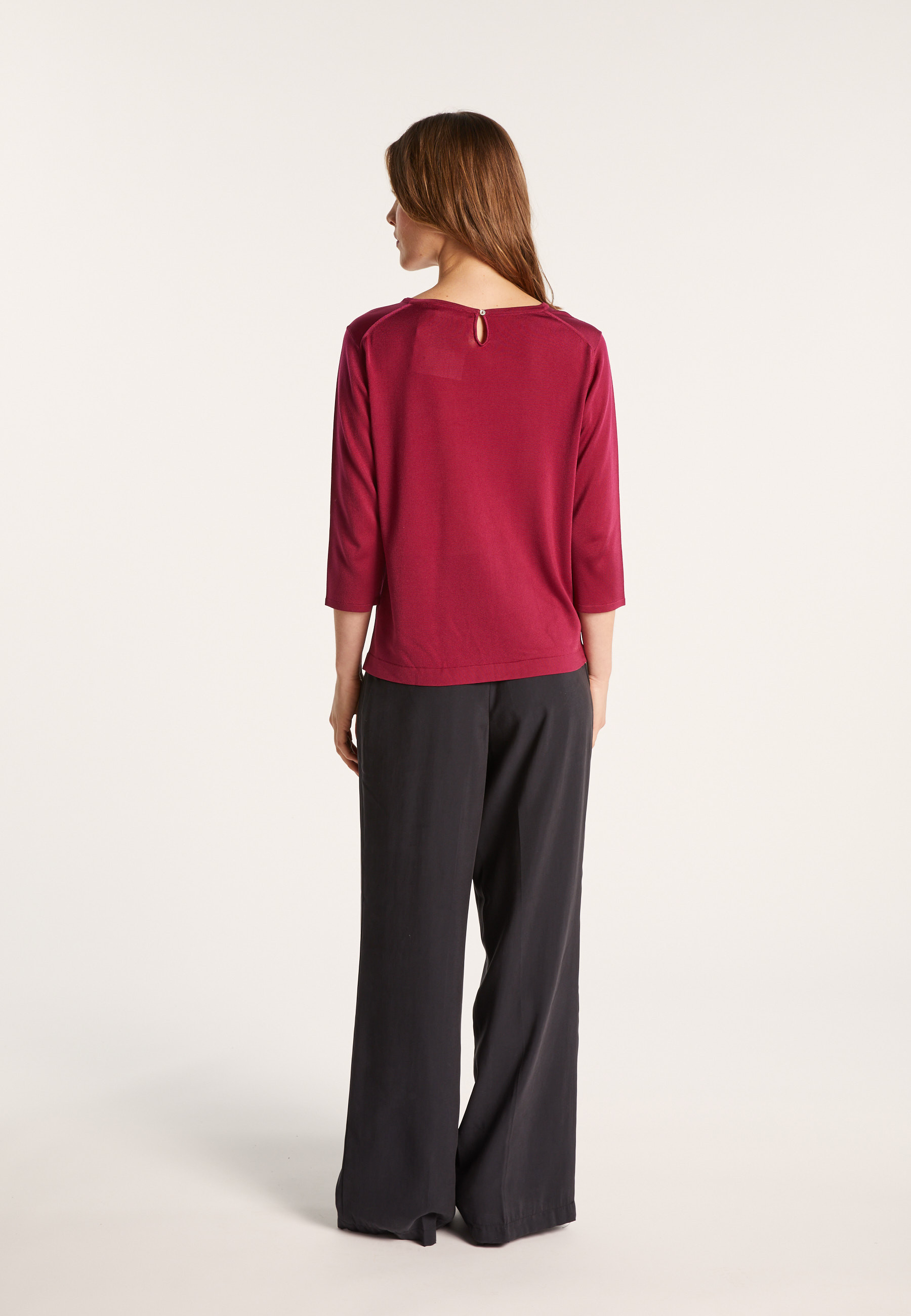 Elbow sleeve t-shirt in Lumière yarn with patterns - Erica
