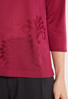 Elbow sleeve t-shirt in Lumière yarn with patterns - Erica