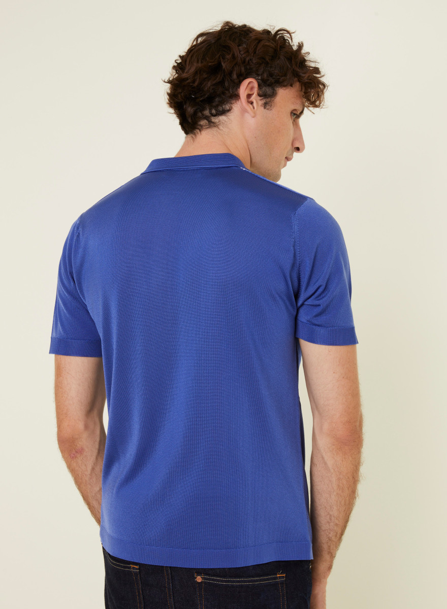 Short Sleeve Striped Shirt in Fil Lumiere - Fabion