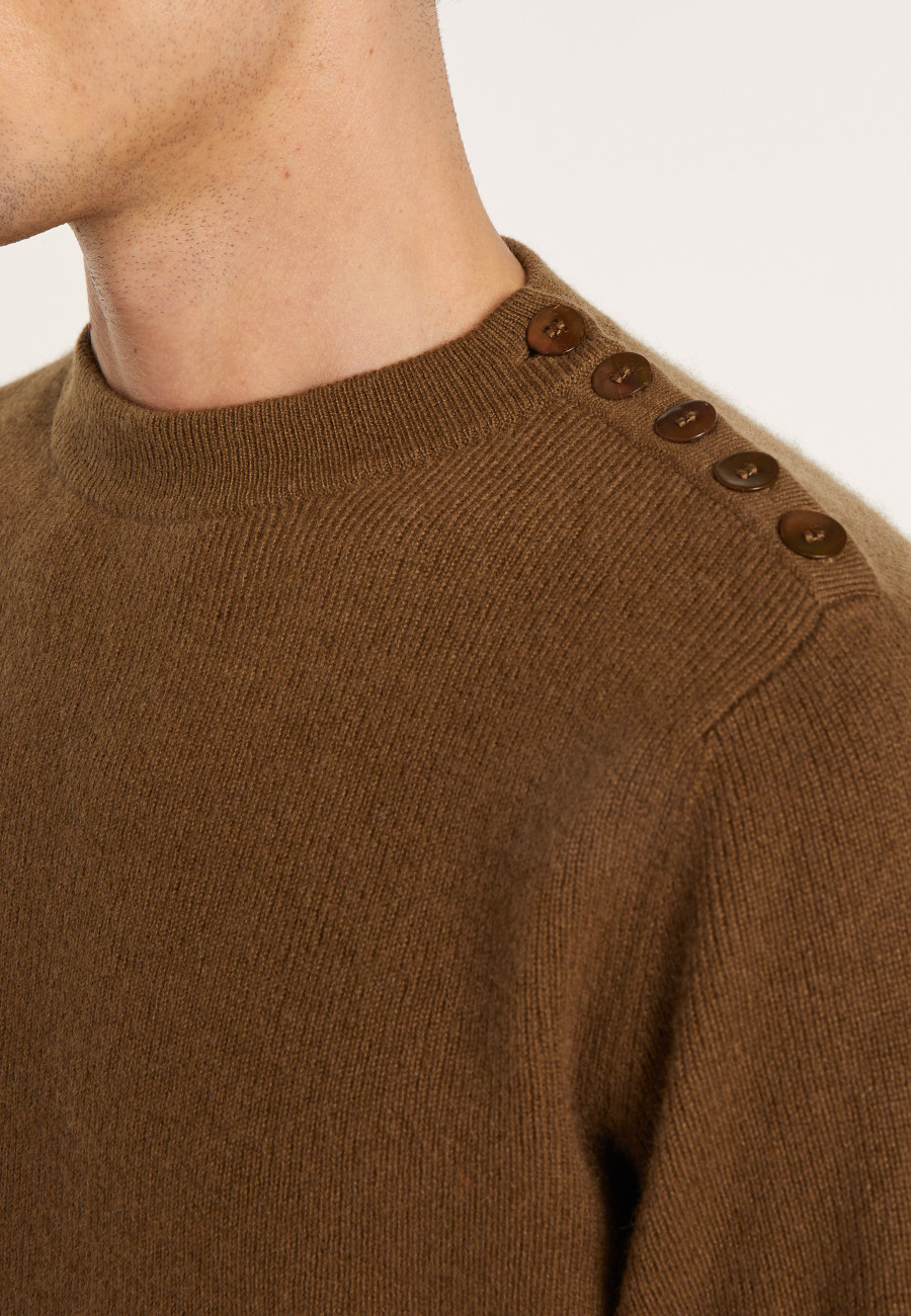 Pull cachemire 4 fils boutons épaules - Fernand