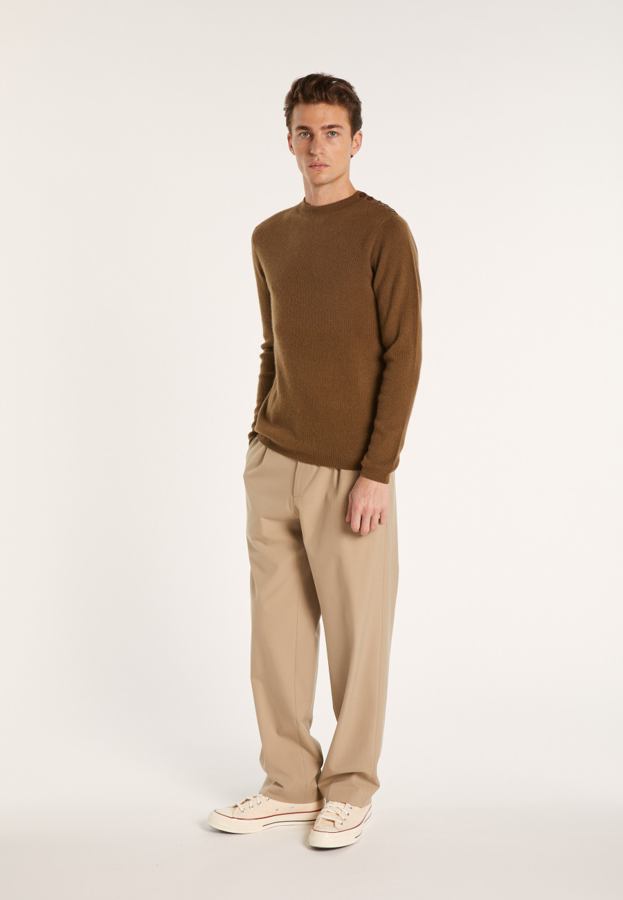 Pull cachemire 4 fils boutons épaules - Fernand