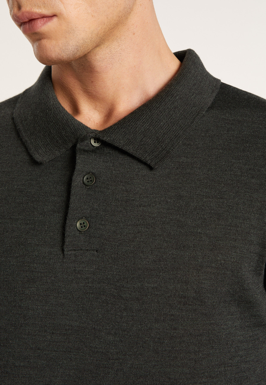 Polo collar sweater in wool - Eni