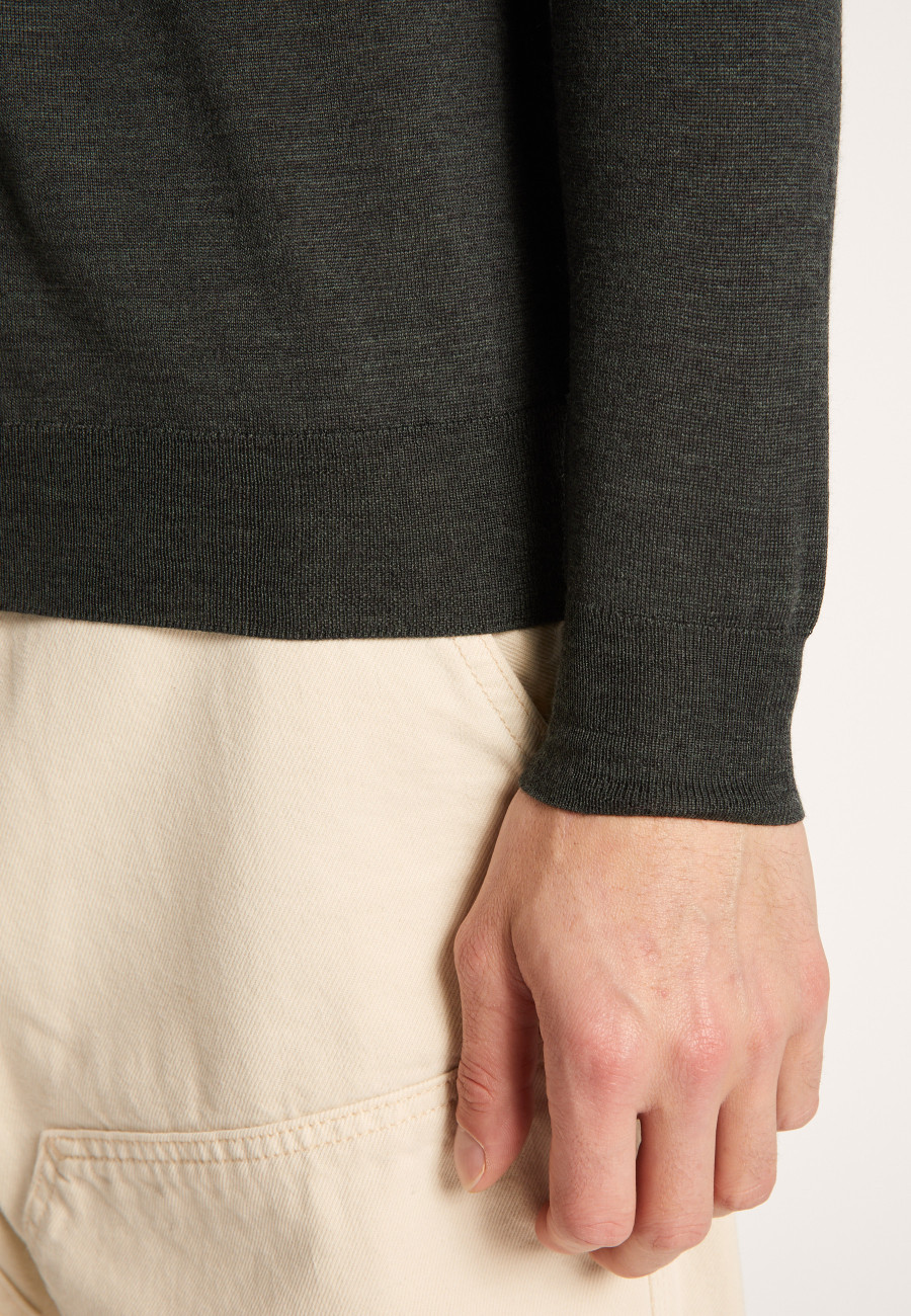 Pull col polo en laine mérinos - Eni