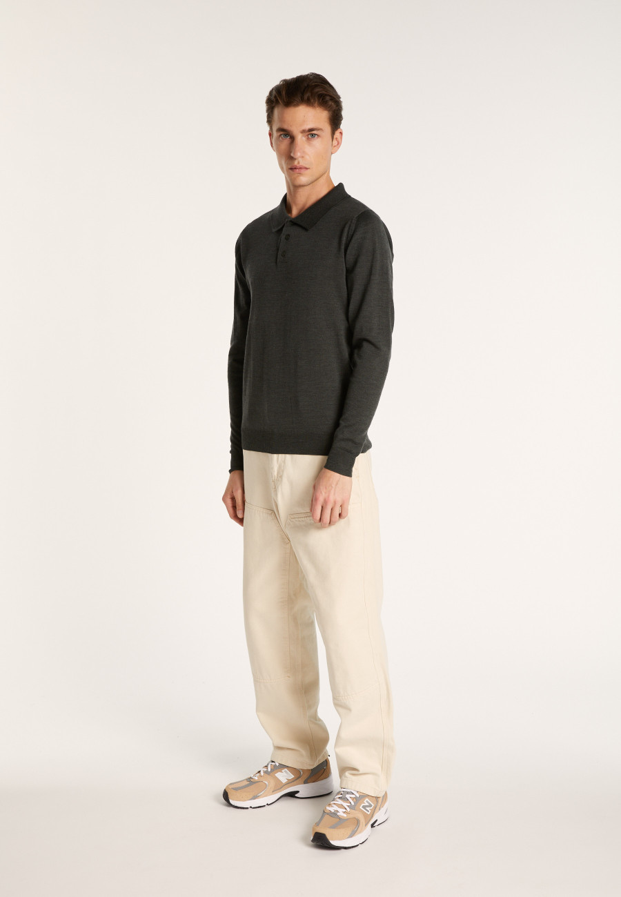 Pull col polo en laine mérinos - Eni