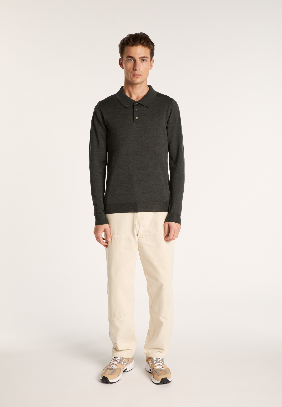 Pull col polo en laine mérinos - Eni