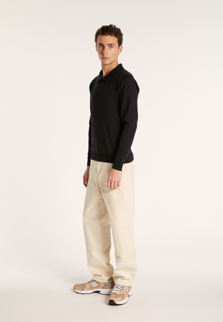 Pull col polo en laine mérinos - Eni
