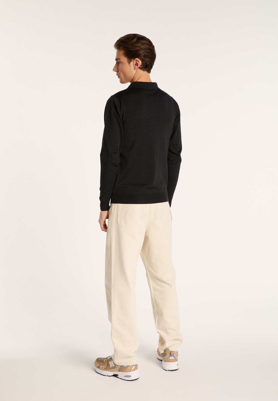 Pull col polo en laine mérinos - Eni