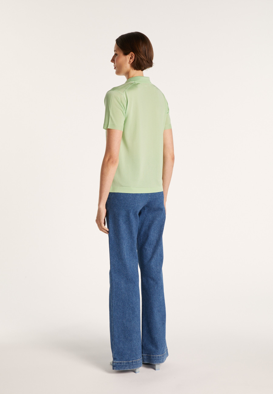 Short-sleeved patterned T-shirt in Fil Lumière - Evy