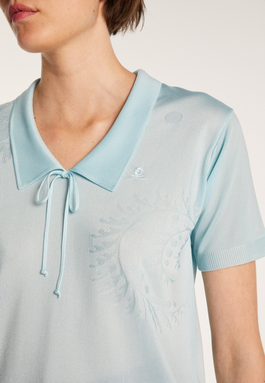 Short-sleeved patterned T-shirt in Fil Lumière - Evy