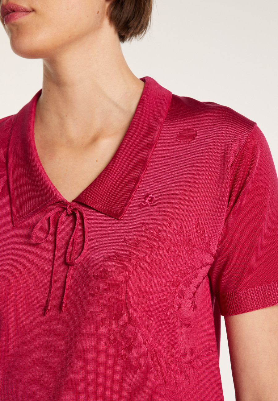 Short-sleeved patterned T-shirt in Fil Lumière - Evy