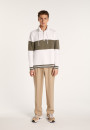 Pull col montant zippé - Loic 6504 blanc kaki - 02 Blanc