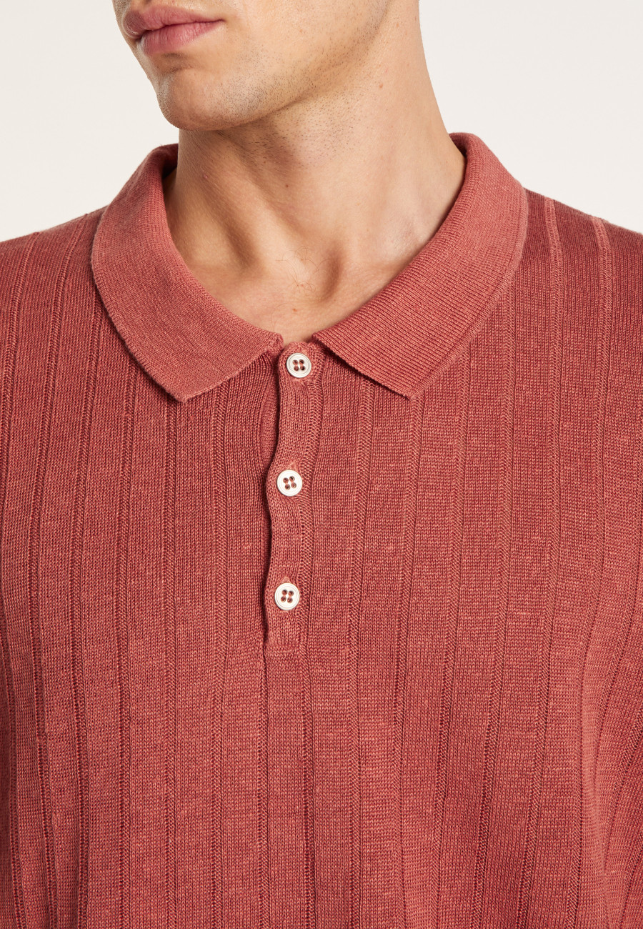 Polo à côtes 100% lin - Lido