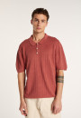 Polo à côtes 100% lin - Lido 6484 terra - 46 marron clair