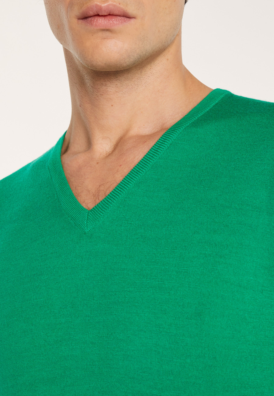 Pull col V en laine mérinos - Elmo