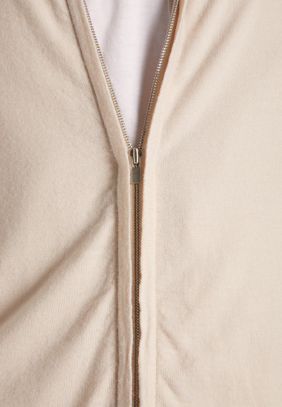 Gilet col montant zippé en laine mérinos - Estian