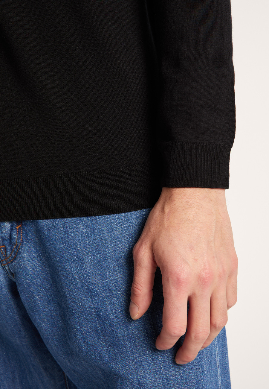 Pull col V en laine et soie - Basil