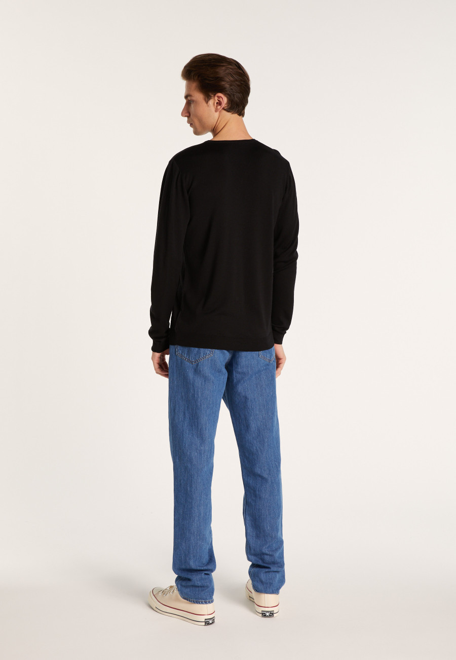 V-neck jumper in wool and silk - Basil