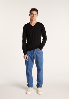 Pull col V en laine et soie - Lessie 6410