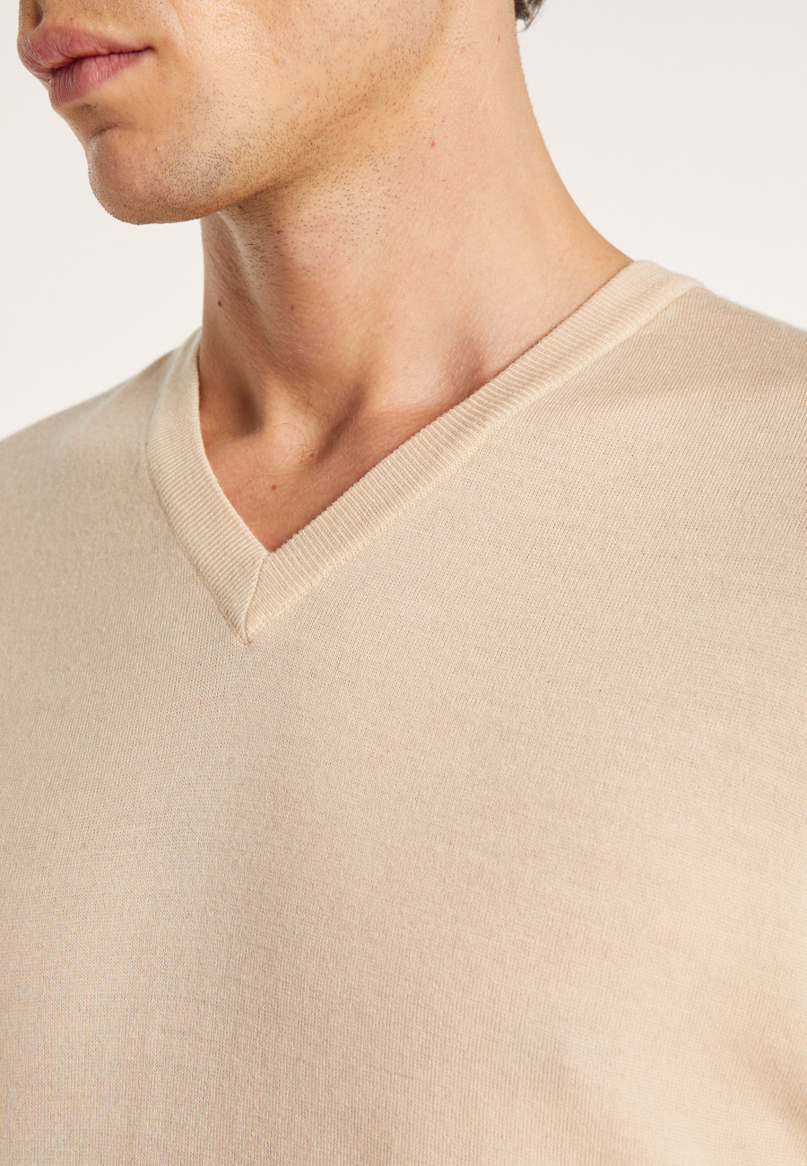 Pull col V en laine mérinos - Elmo