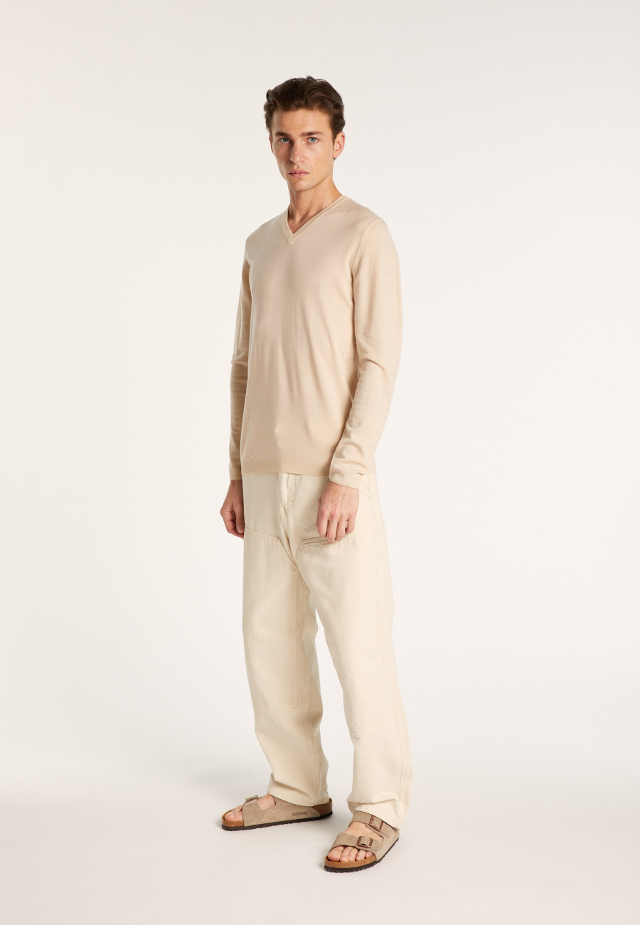 Merino wool V-neck sweater - Elmo