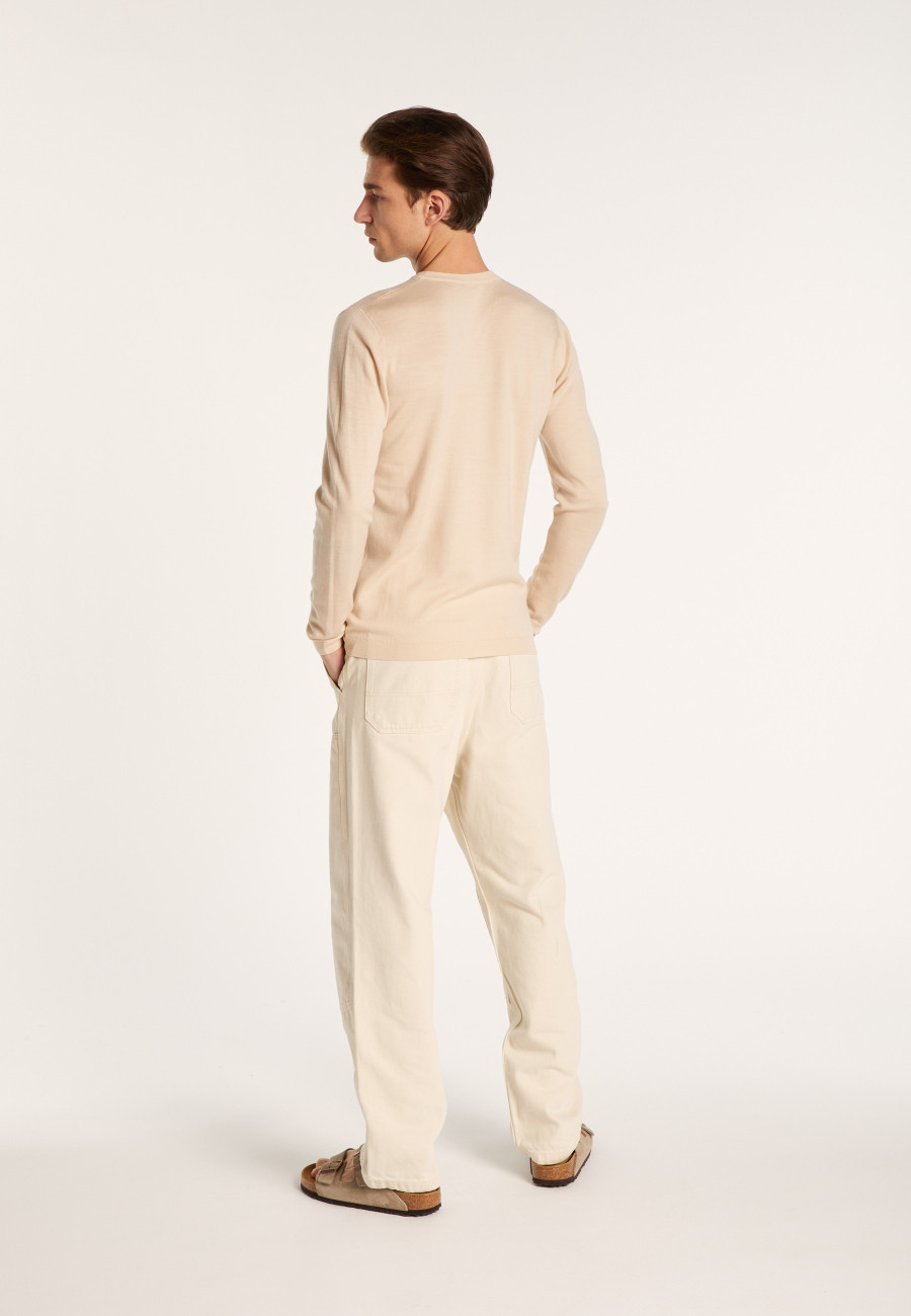 Pull col V en laine mérinos - Elmo