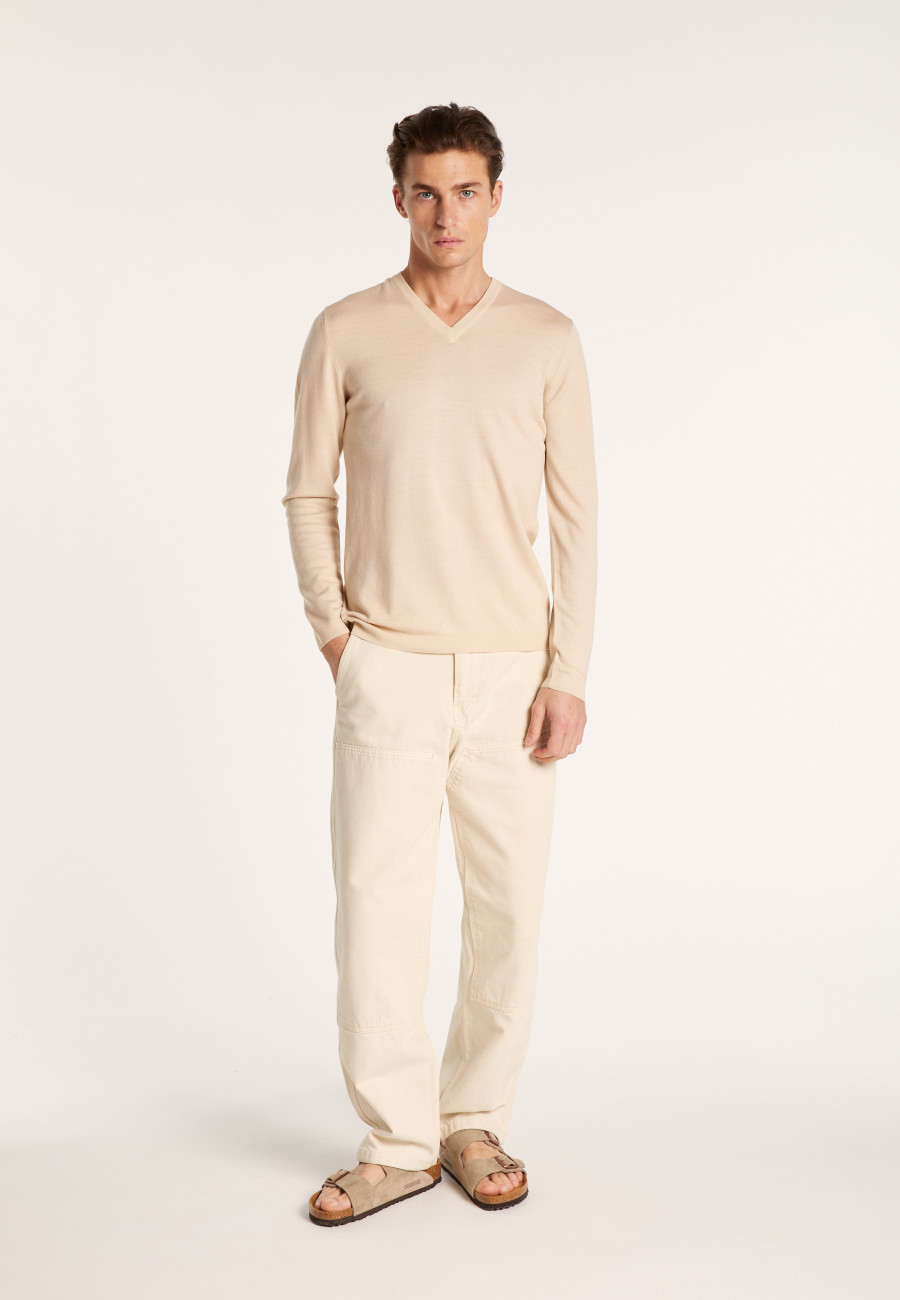 Merino wool V-neck sweater - Elmo