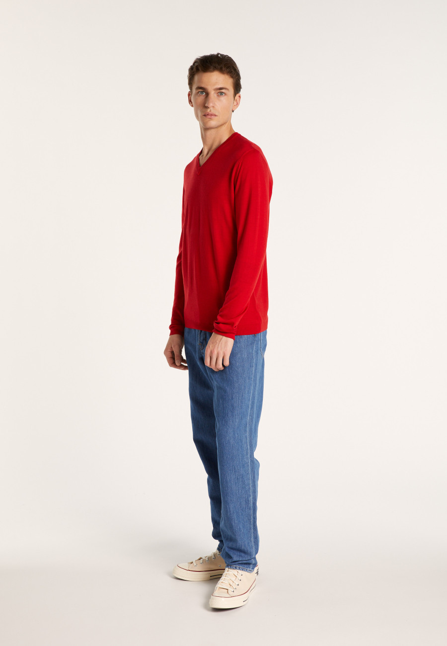 Merino wool V-neck sweater - Elmo