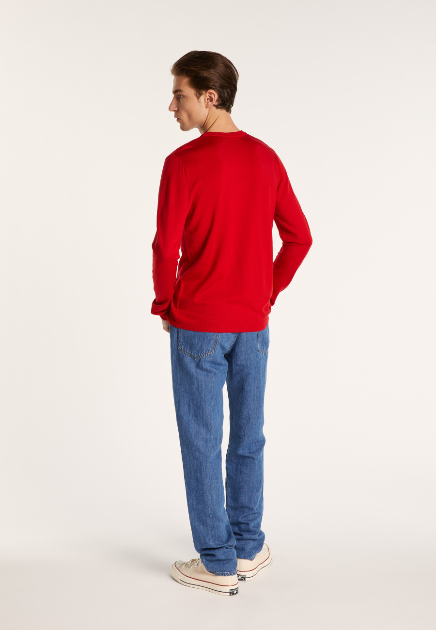 Suéter de lã merino com decote em V - Elmo