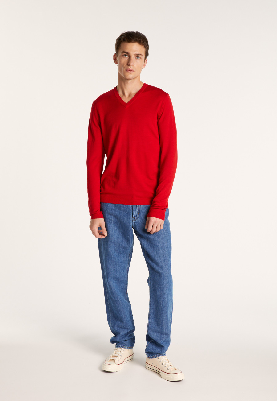 Merino wool V-neck sweater - Elmo