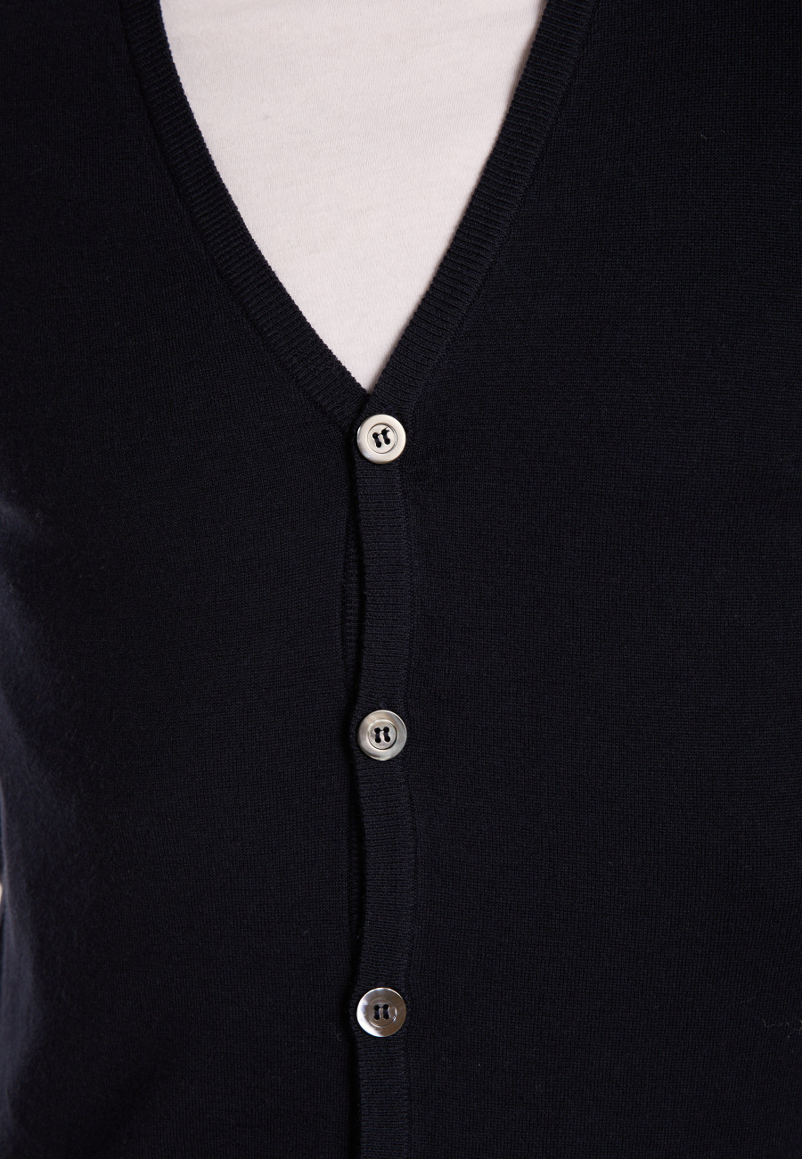 Button-down cardigan in merino wool - Etienne