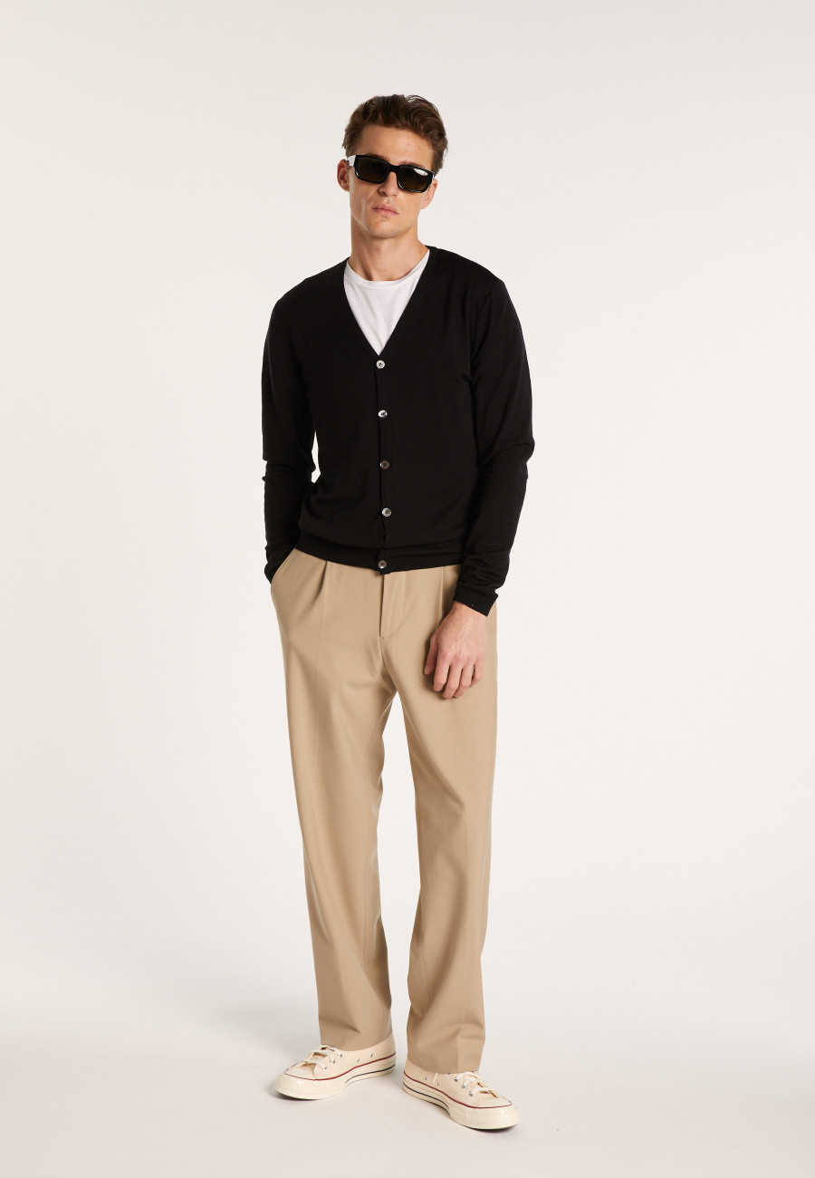 Button-down cardigan in merino wool - Etienne